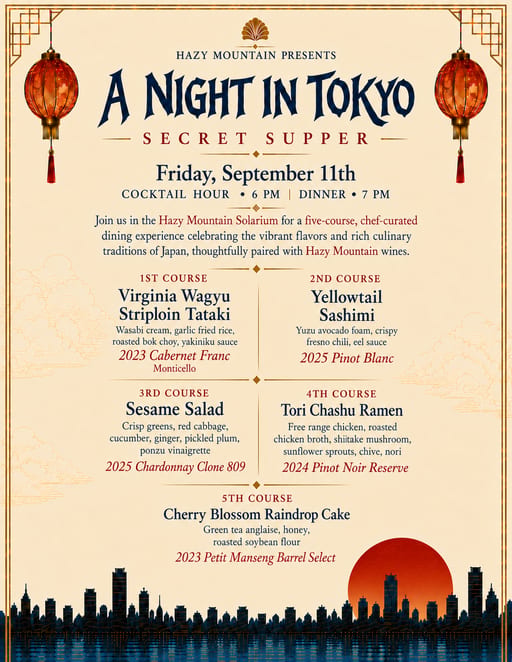 A Night in Tokyo Secret Supper