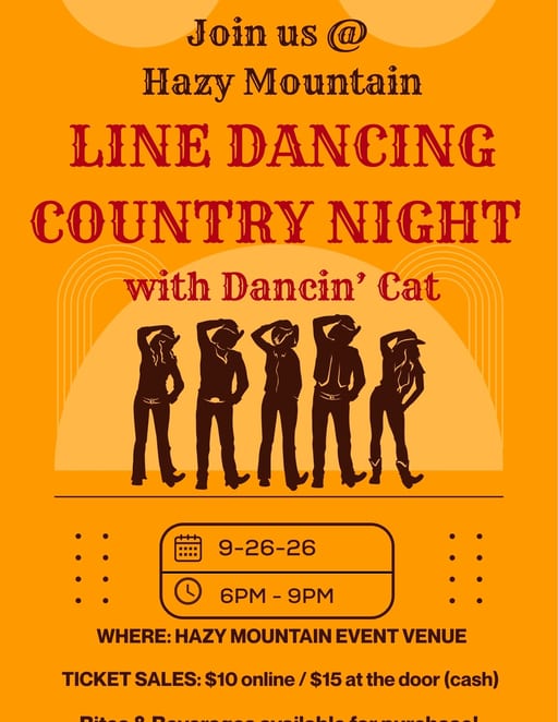 Line Dancing Country Night with Dancin' Cat