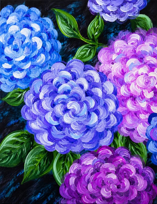 Paint + Sip: Bright Hydrangeas