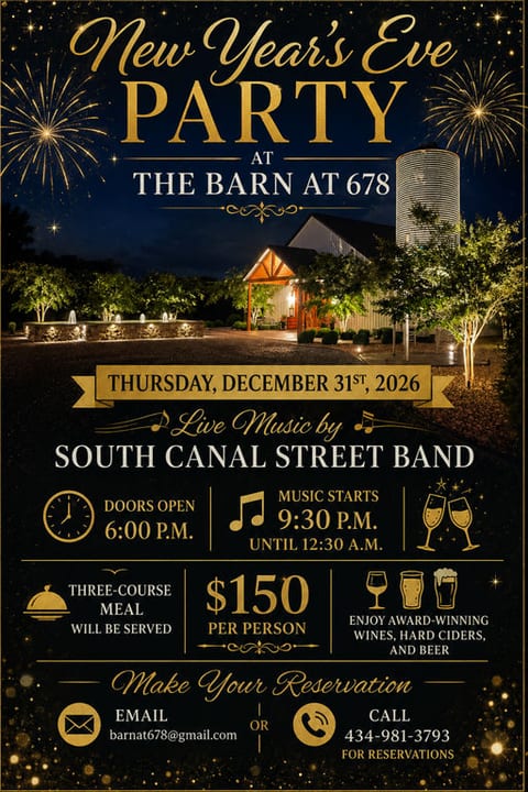 New Year's Eve Party with South Canal Street Band at The Barn at 678
