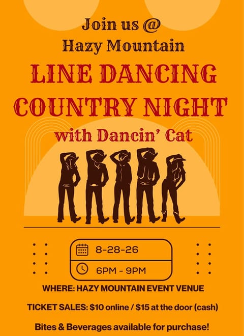 Country Line Dancing Night with Dancin' Cat